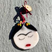 Fused Glass Frida Khalo Decoration thumbnail
