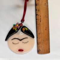 Fused Glass Frida Khalo Decoration thumbnail