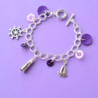 Purple Sailing Themed Charm Bracelet thumbnail