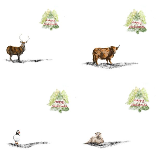 Pack of 5 Square Christmas Cards 1