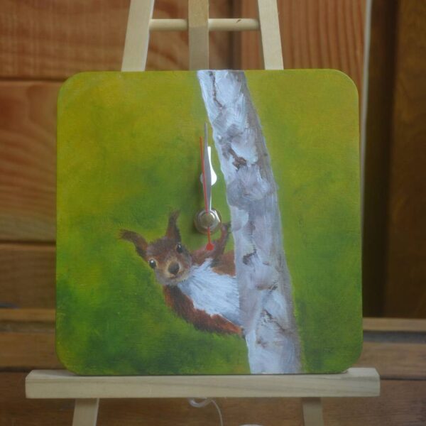Red Squirrel Wall Clock
