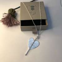 Solid Silver Textured Heart & Twisted Wire Pendant thumbnail