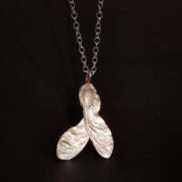 Sycamore Seeds in Silver Necklace thumbnail