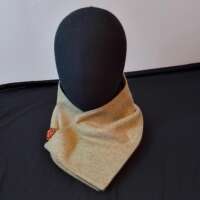 Green Herringbone Tweed Scarf Green Fleece Lining thumbnail