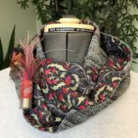 Grey Tweed Infinity Scarf with Stag and Thistle Lining thumbnail