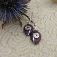 Celtic Spiral Gemstone Silver Plated Earrings thumbnail