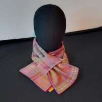 Patterned Tweed Scarf Plum Fleece Lining thumbnail