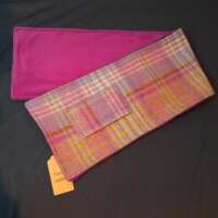 Patterned Tweed Scarf Plum Fleece Lining thumbnail