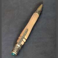 Hand Turned Hawthorn and Brass Celtic Design Pen thumbnail