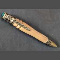 Hand Turned Hawthorn and Brass Celtic Design Pen thumbnail