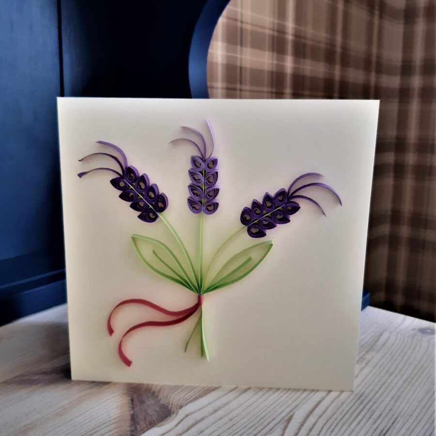 Quilled "Lavender Posy" Greeting Card Highland Hiddle