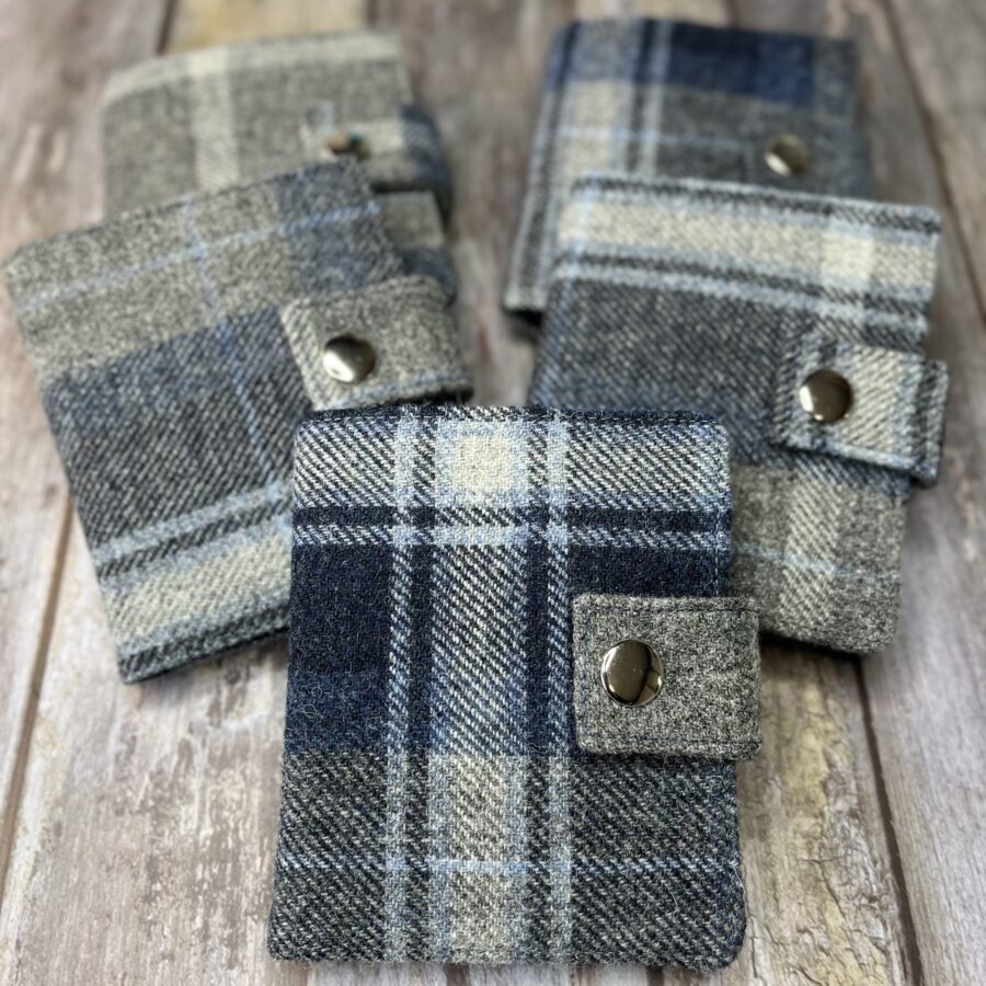 Shetland Stormy Seas Wool Tweed BiFold Wallet Highland Hiddle