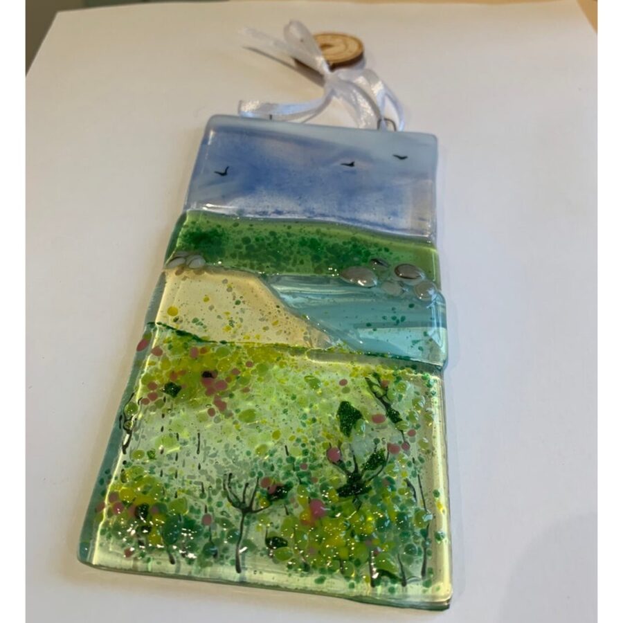 Fused Glass Seascape Hanging Suncatcher Highland Hiddle