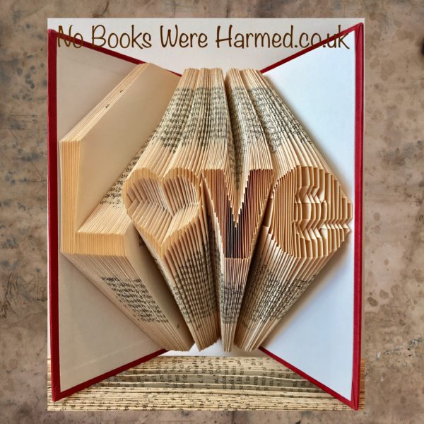 Love with Heart Book Sculpture