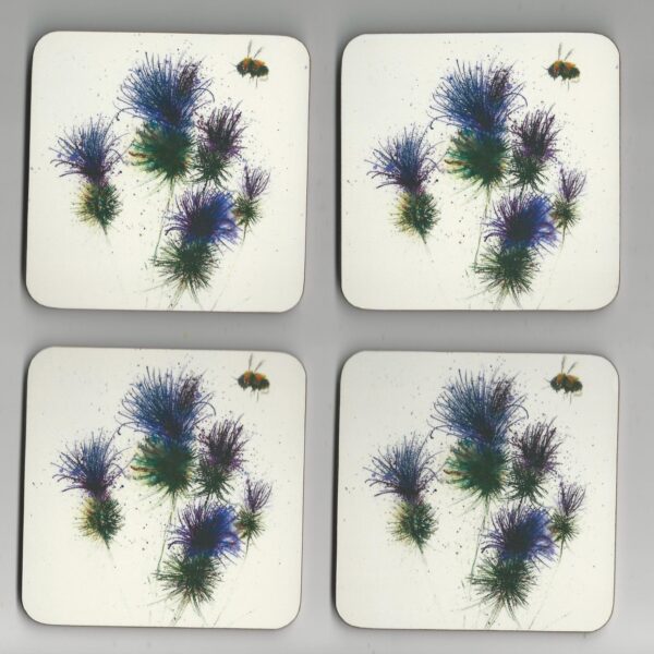 Thistle and Bee Coasters One