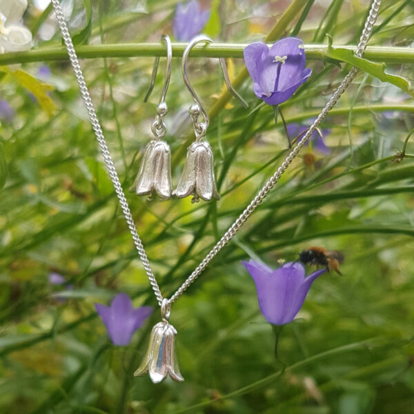 Harebell Flower Necklace and Earrings Set