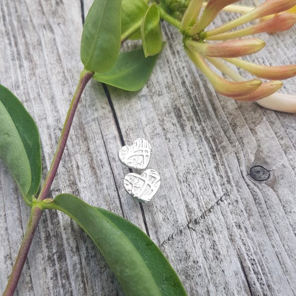 Honeysuckle Heart Studs