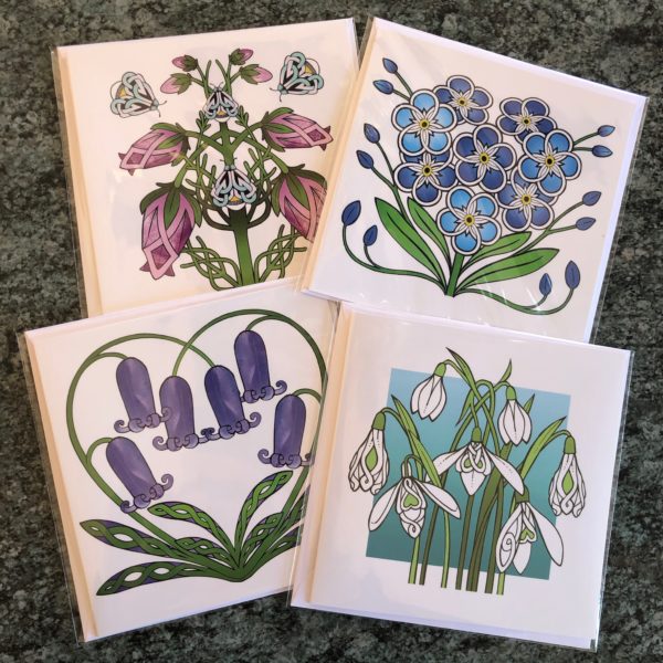 Highland Celtic Flower 4 Card Pack