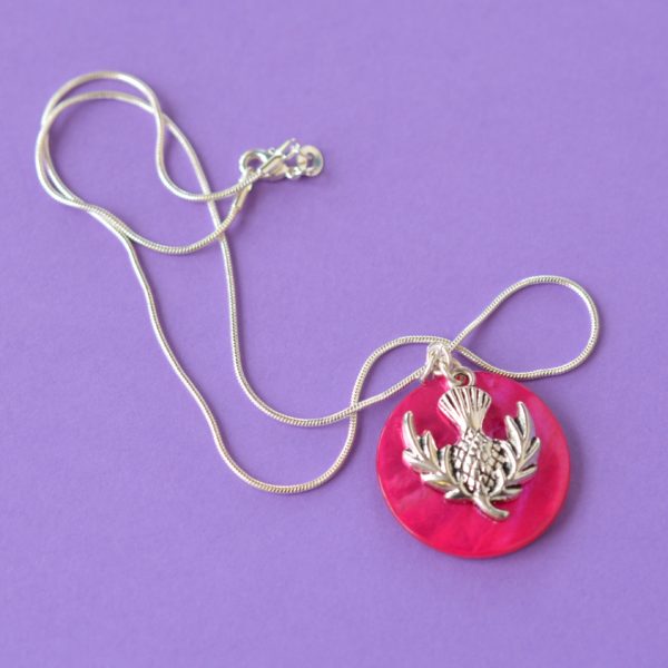 Hot Pink Thistle Pendant