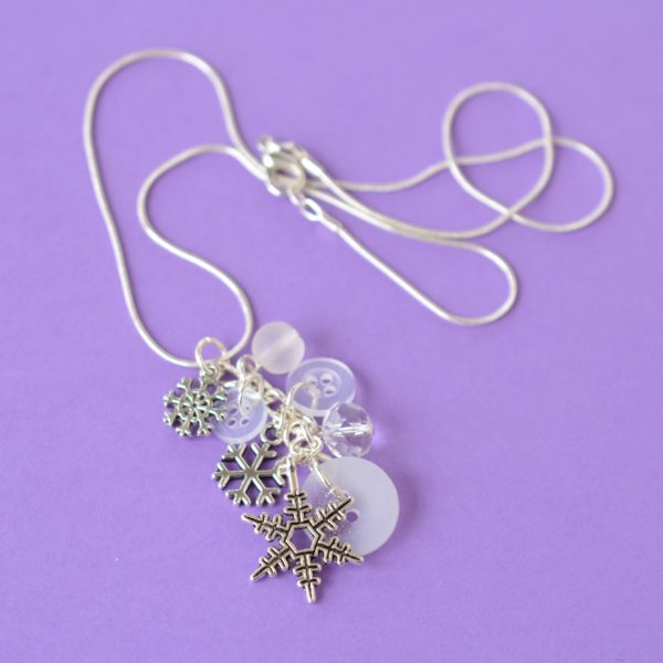 Christmas Snowflake White Cluster Pendant