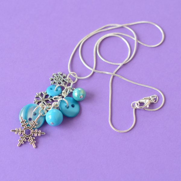 Christmas Snowflake Turquoise Cluster Pendant