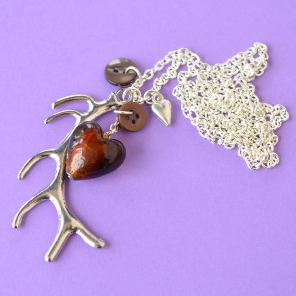 Brown Long Antler Necklace