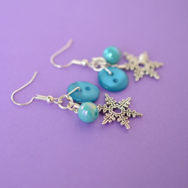 Christmas Snowflake Turquoise Cluster Earrings