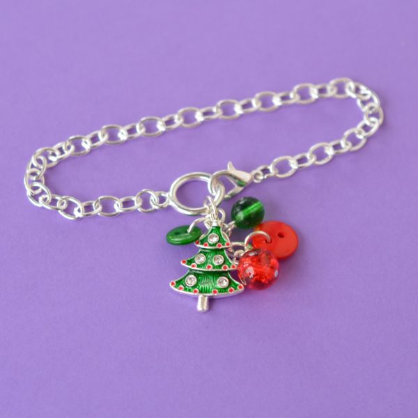 Red Greed Christmas Tree Bracelet