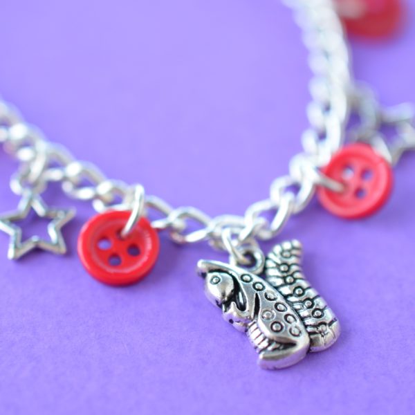 Child’s Red Squirrel Button Charm Bracelet