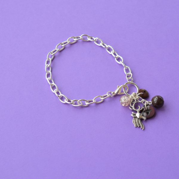 Brown Stag Cluster Button Bracelet