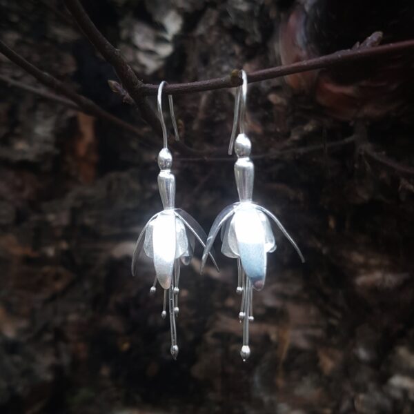 Fuchsia Silver Earrings