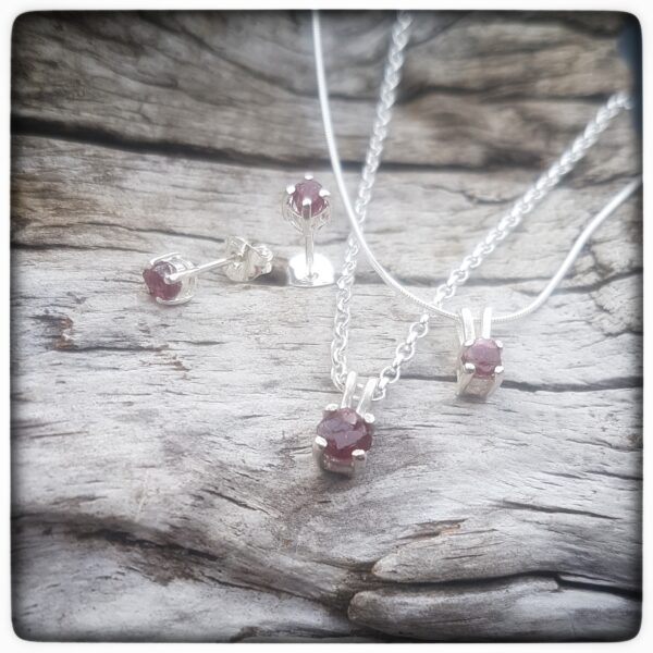 Garnet Silver Jewellery set