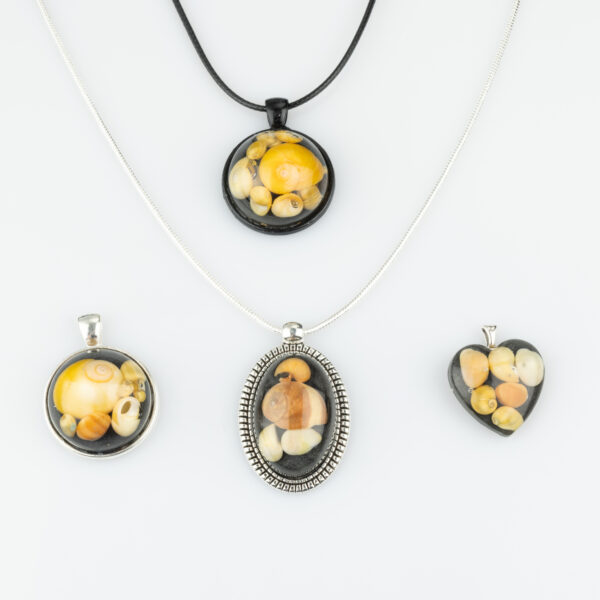 Sunset Beach Pendant - Oval - Sterling Silver Chain