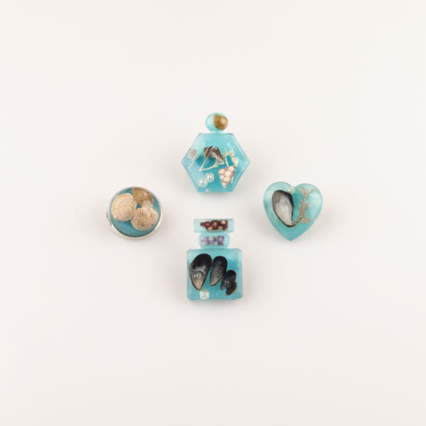 Blue Beach Brooch - Octagon