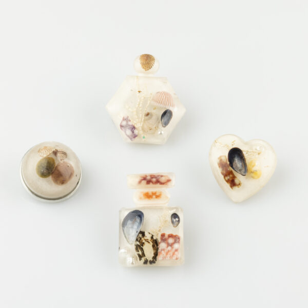 White Beach Brooch - Octagon