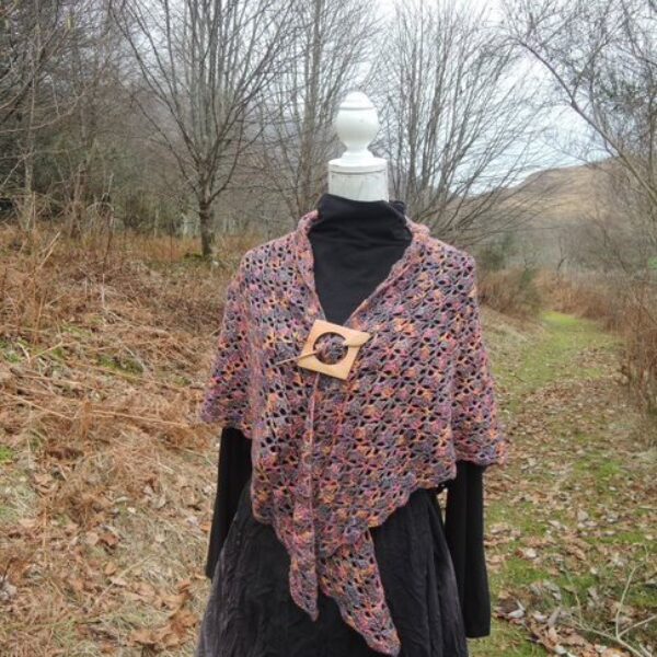 Purply Pink Crochet Shawl - no pin