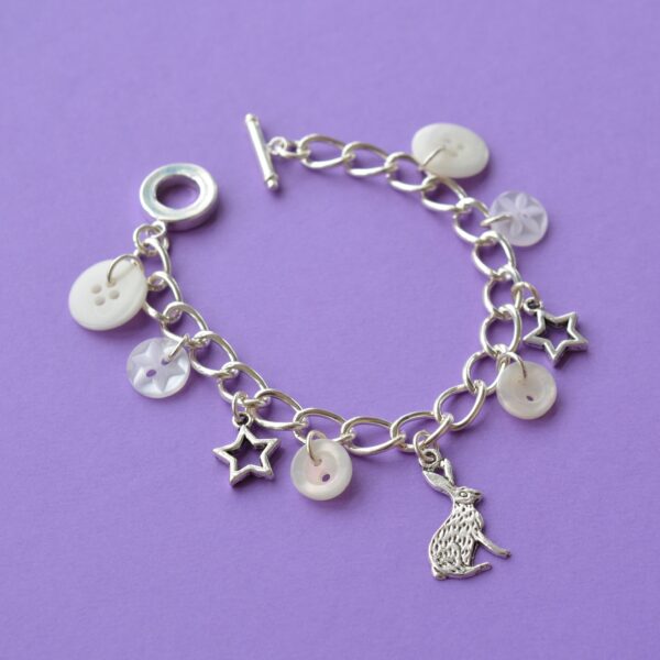White Hare & Star Charm Bracelet