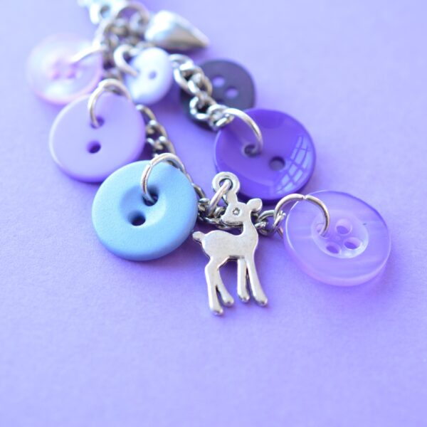 Purple Deer Wee Cluster Bag Charm Keyring