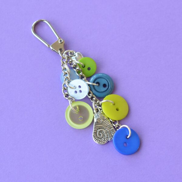 Blue and Green Cat Wee Cluster Bag Charm/Keyring