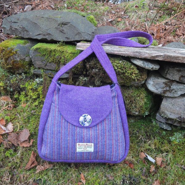 Purple Harris Tweed Handbag