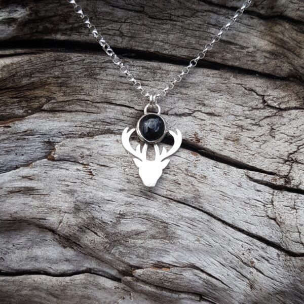 Black Star Diopside Stag Necklace