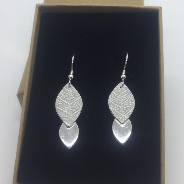 Double Leaf Woodland Silver Earrings