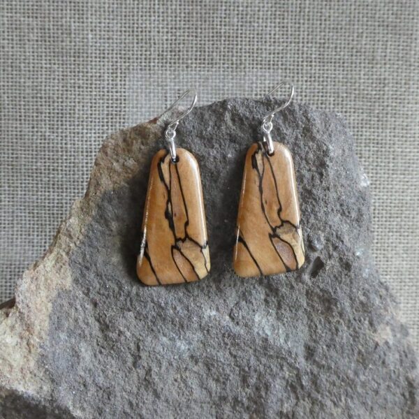Spalted Beech Drop Earrings