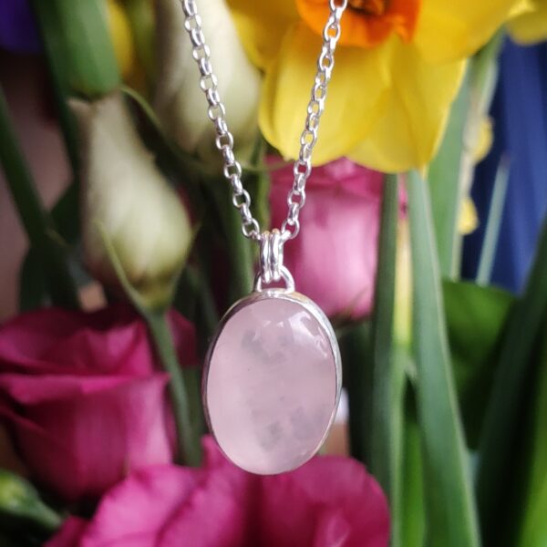 Rose Quartz Double Heart Necklace