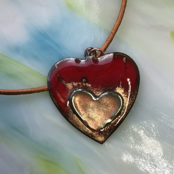 Red and Gold Heart Necklace