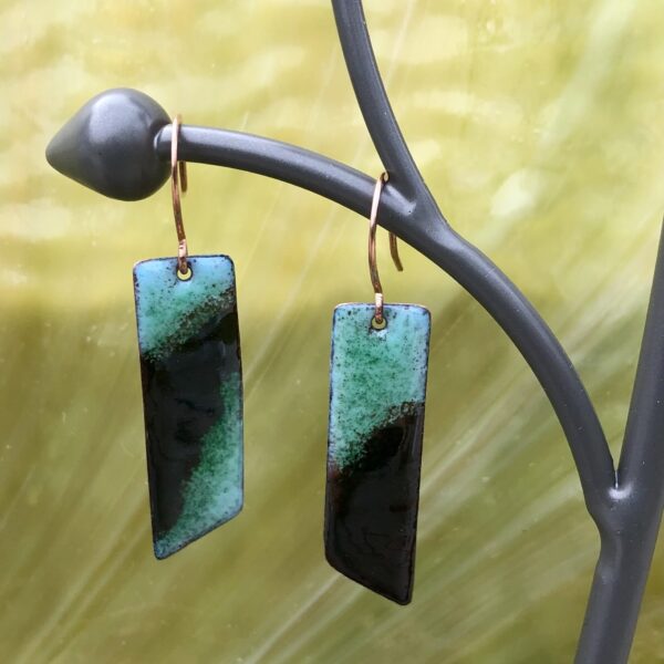 Seaweed Enamel Earrings