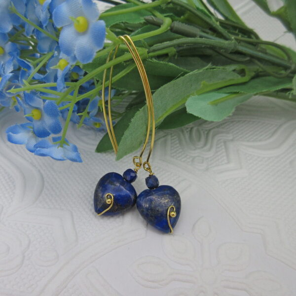 Gold Plated Sterling Silver Lapis Lazuli Drop Earrings