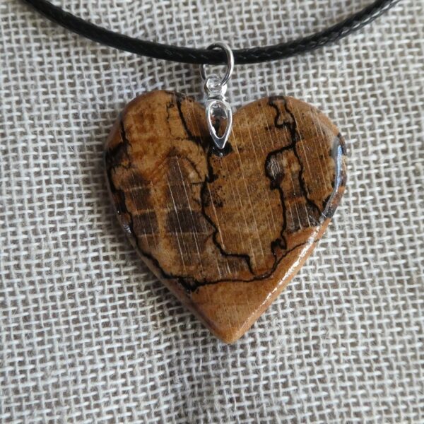 Spalted Beech Heart Pendant II