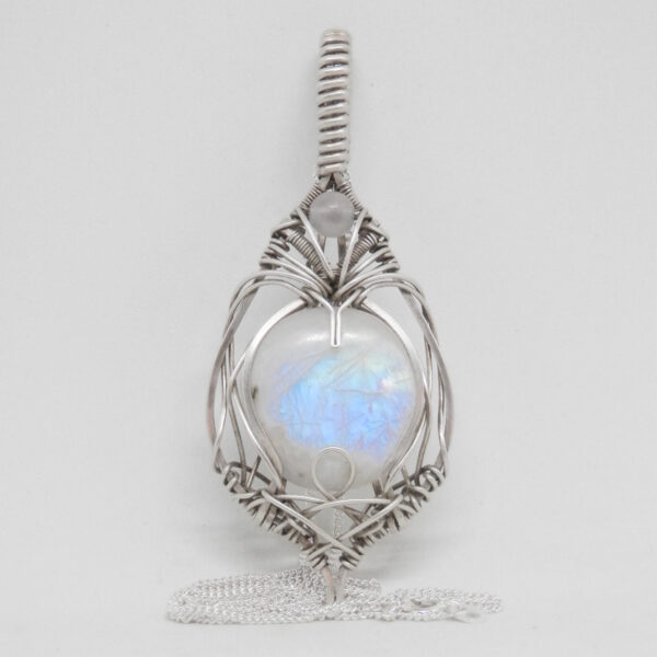 Rainbow Moonstone Elven Pendant