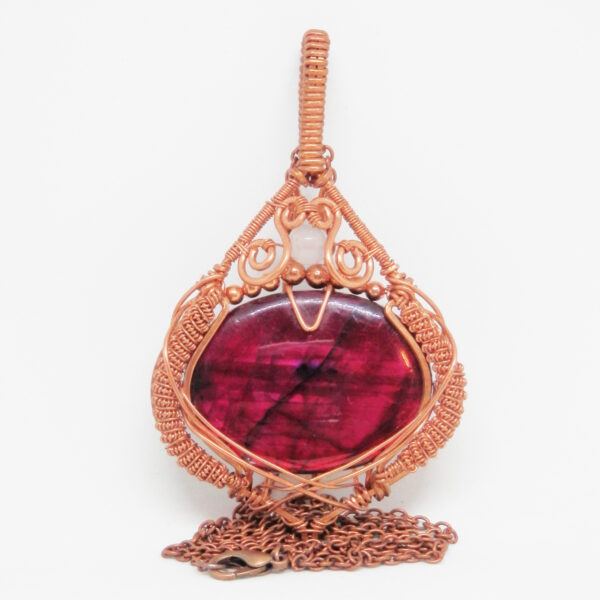Red Labradorite Elven Pendant